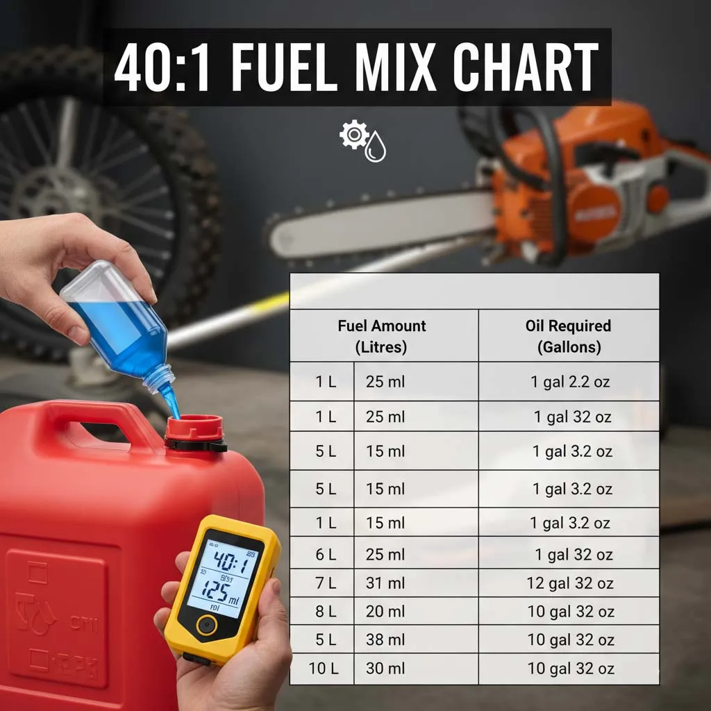 401 fuel mix chart easy mixing guide