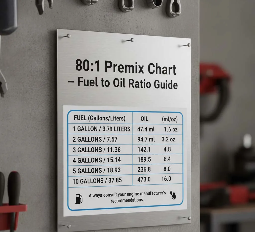 80:1 fuel mix chart